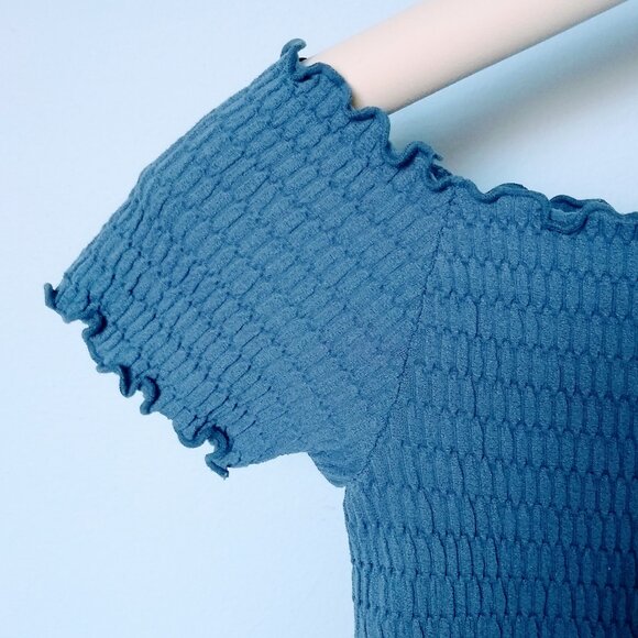 Free People Moulin Ruched Cami Top in Blue Size M-L - Picture 3 of 7